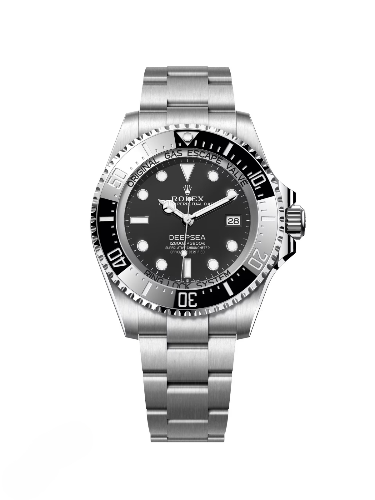 【Super Clone】Rolex Deepsea Black Dial and Bezel Oyster Bracelet 44mm Watch  m136660-0006