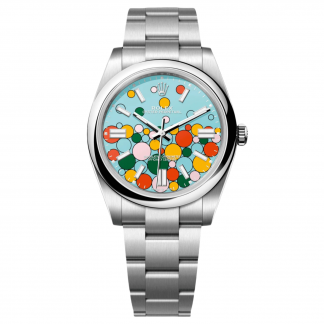Rolex 124300-0008 Oyster Perpetual 41mm Turquoise blue Celebration Dial