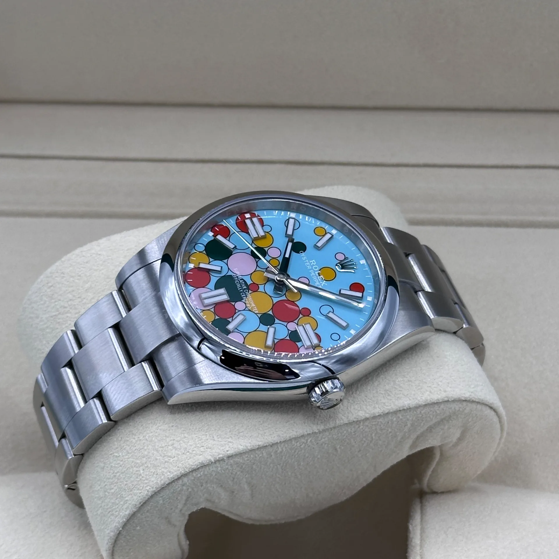Rolex 124300-0008 Oyster Perpetual 41mm Turquoise blue Celebration Dial