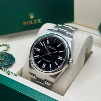 Rolex  Oyster-Perpetual 41mm 124300-0002 Stainless Steel Black Index Dial Watch