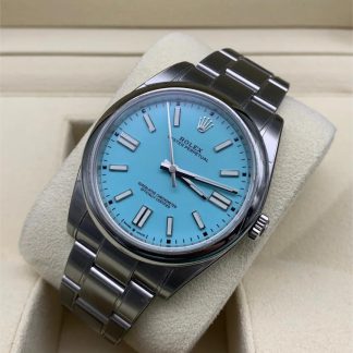 【Super Clone】ROyster Perpetual 41mm Swiss Replica Watch Tiffany Dial Ref 124300