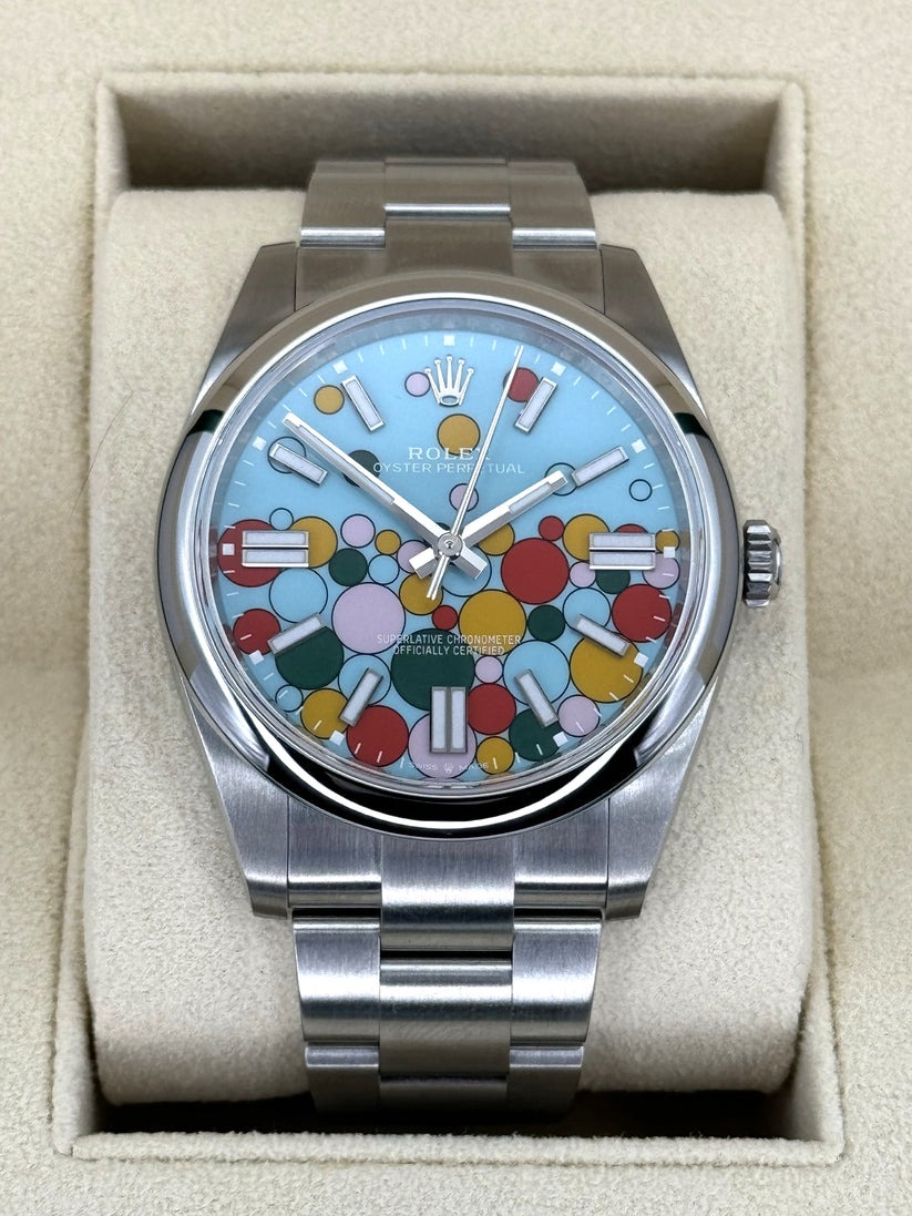 【Super Clone】ROyster Perpetual 2023 Swiss Replica Watch Celebration Dial Ref 124300
