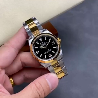 【Super Clone】Rolex Explorer 36 Black Dial Yellow Gold M124273 0001 Women's Watch