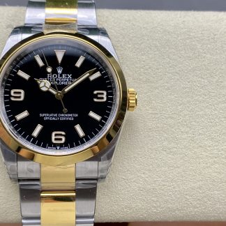 【Super Clone】Rolex Explorer 36 Black Dial Yellow Gold M124273 0001 Women's Watch