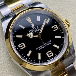 【Super Clone】Rolex Explorer 36 Black Dial Yellow Gold M124273 0001 Women's Watch