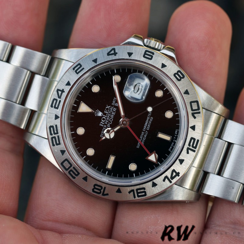【Super Clone】Rolex Explorer II 16550 Stainless Steel Black Dial 39MM Mens Replica Watch