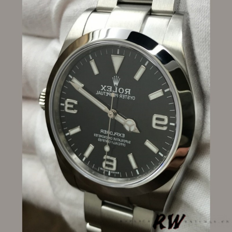 【Super Clone】Rolex Explorer 214270 Black Luminous Dial Stainless Steel 39MM Mens Replica Watch