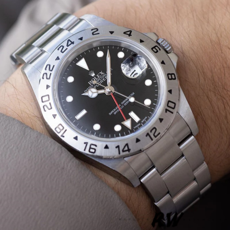 【Super Clone】Rolex Explorer II 16570 Stainless Steel Black Dial 40MM Mens Replica Watch