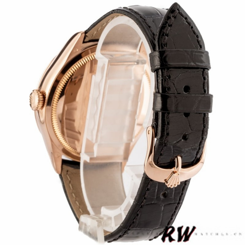 【Super Clone】Rolex Cellini Date 50515 Rose Gold Black Index Dial 39mm Mens Replica Watch