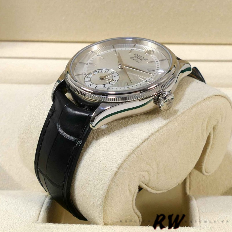 【Super Clone】Rolex Cellini Dual Time 50529 Silver Dial 39mm Mens Replica Watch