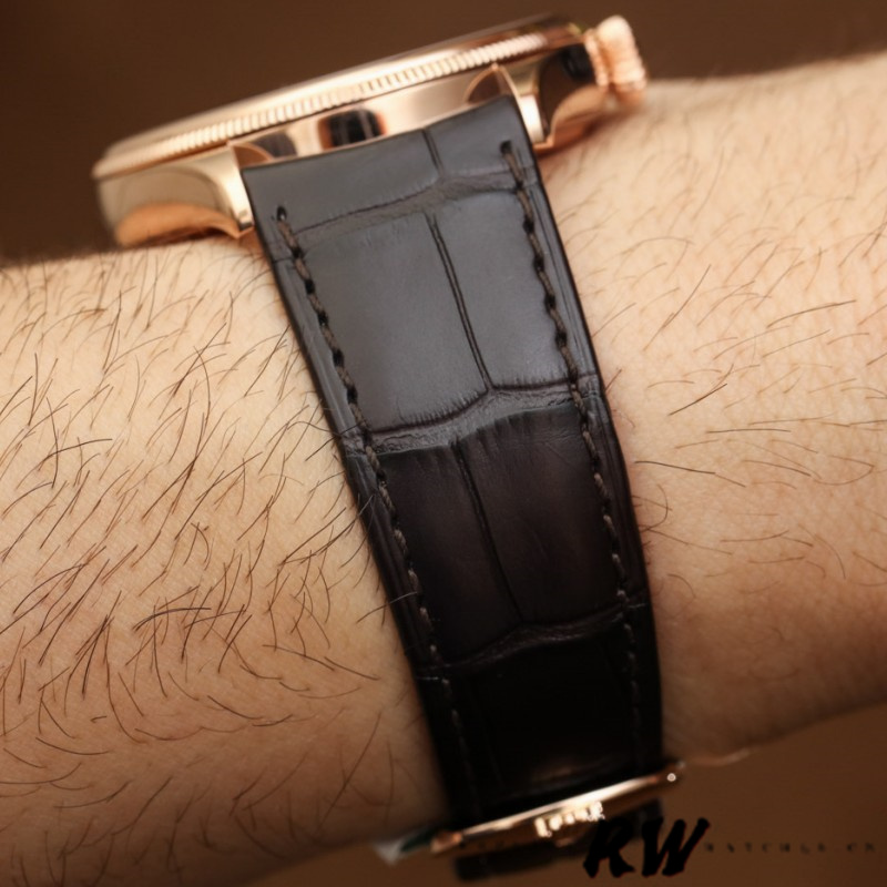 【Super Clone】Rolex Cellini Time 50505 Brown Leather Strap White Dial 39mm Mens Replica Watch