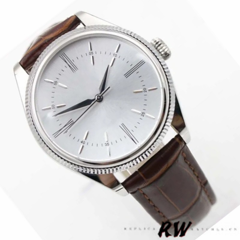 【Super Clone】Rolex Cellini Time 50509 Brown Leather Strap White Dial 39mm Mens Replica Watch