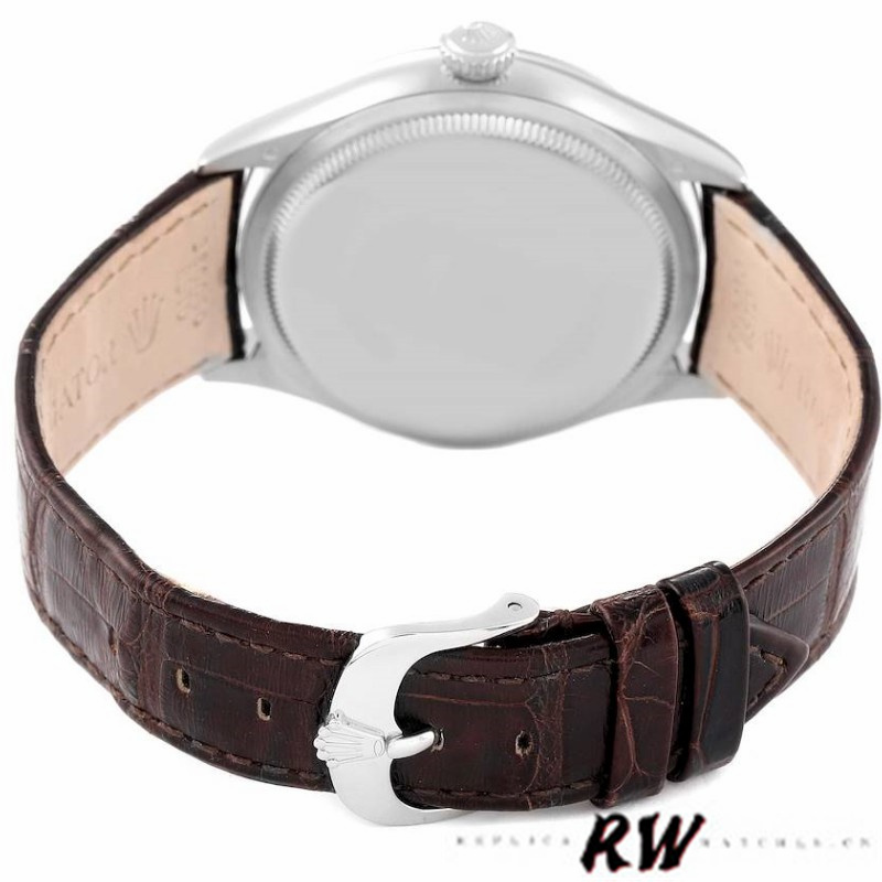 【Super Clone】Rolex Cellini Time 50509 Brown Leather Strap Black Dial 39mm Mens Replica Watch