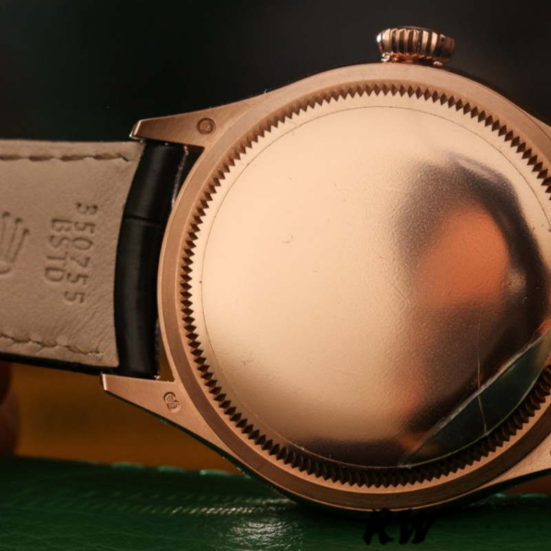 【Super Clone】Rolex Cellini Time 50505 Black Leather Strap White Dial 39mm Mens Replica Watch