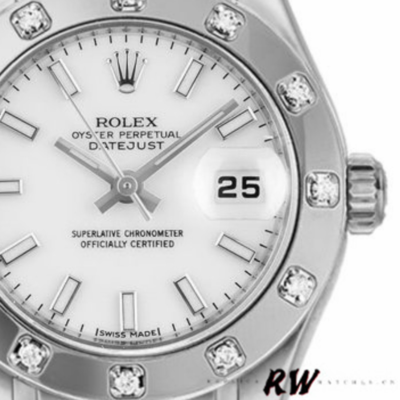 【Super Clone】Rolex Masterpiece Pearlmaster 80319 White Dial 29MM Lady Replica Watch