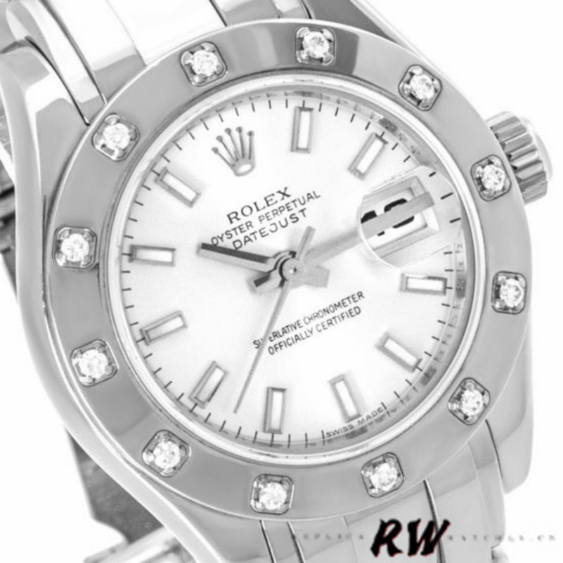 【Super Clone】Rolex Masterpiece Pearlmaster 80319 White Dial 29MM Lady Replica Watch