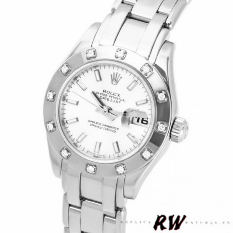 【Super Clone】Rolex Masterpiece Pearlmaster 80319 White Dial 29MM Lady Replica Watch