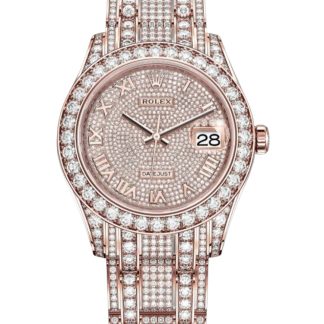 【Super Clone】Rolex Pearlmaster 86405RBR Everose Gold Paved Diamond dial 39mm Mens Replica Watch