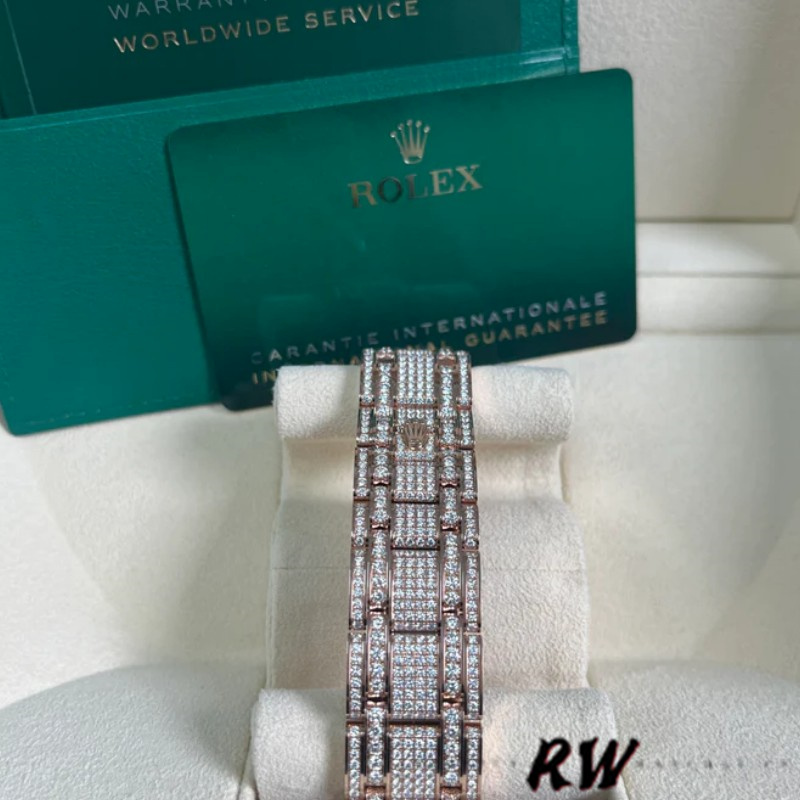 【Super Clone】Rolex Pearlmaster 86405RBR Everose Gold Paved Diamond dial 39mm Mens Replica Watch