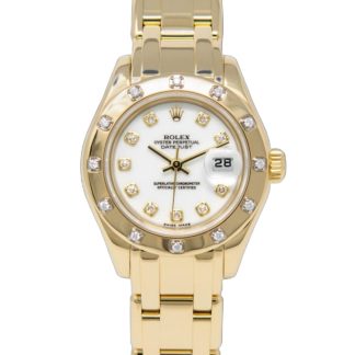 【Super Clone】Rolex Pearlmaster 80298 White MOP Dial 29MM Lady Replica Watch