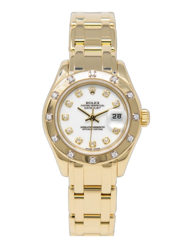 【Super Clone】Rolex Pearlmaster 80298 White MOP Dial 29MM Lady Replica Watch