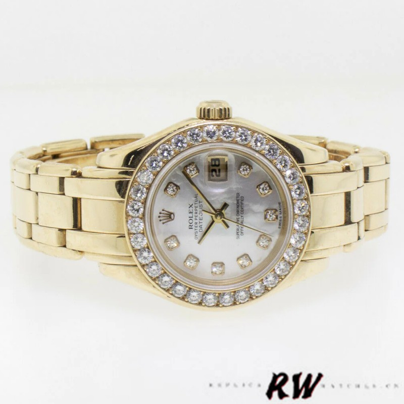 【Super Clone】Rolex Pearlmaster 80298 White MOP Dial 29MM Lady Replica Watch