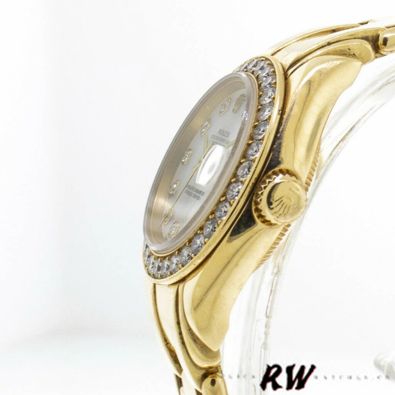【Super Clone】Rolex Pearlmaster 80298 White MOP Dial 29MM Lady Replica Watch