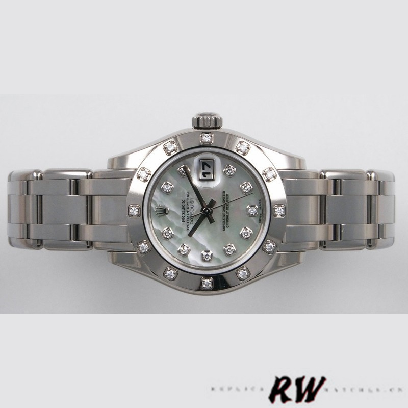 【Super Clone】Rolex Pearlmaster 80319 MOP Diamond Dial 29MM Lady Replica Watch