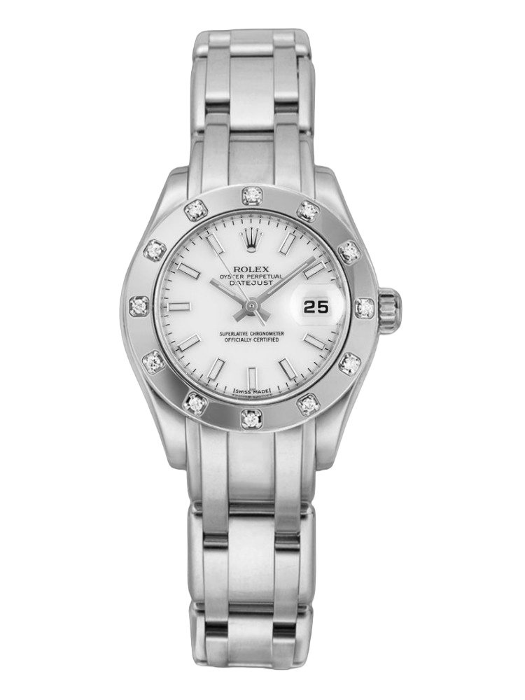 【Super Clone】Rolex Pearlmaster 80319 White Dial 29MM Lady Replica Watch