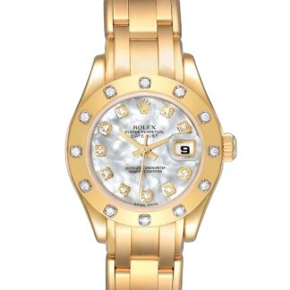 【Super Clone】Rolex Pearlmaster 80318 MOP Diamond Dial 29MM Lady Replica Watch