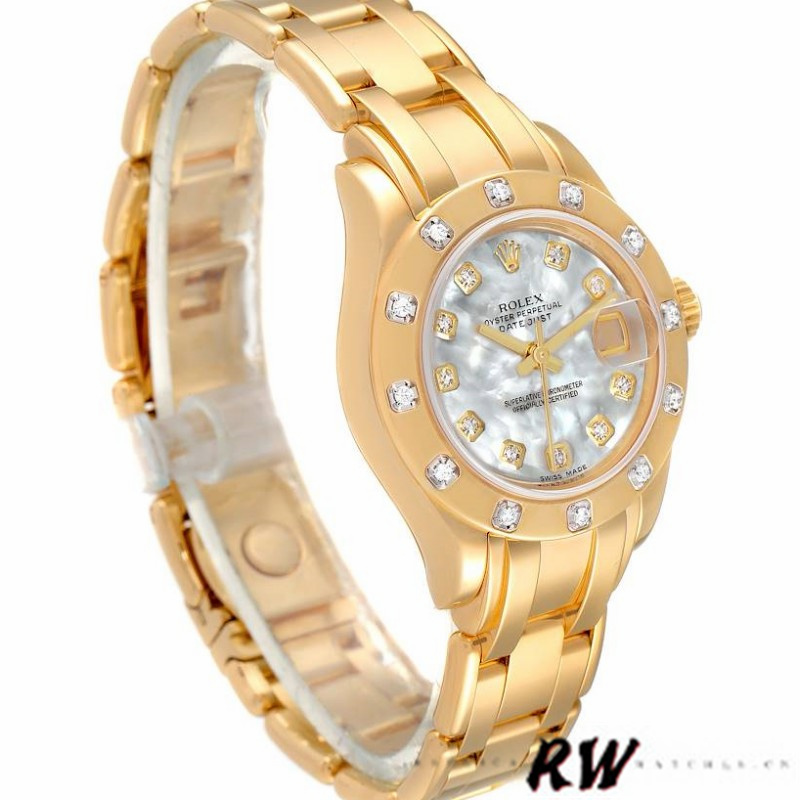 【Super Clone】Rolex Pearlmaster 80318 MOP Diamond Dial 29MM Lady Replica Watch
