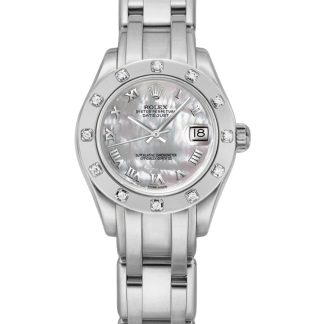 【Super Clone】Rolex Pearlmaster 80319 MOP Roman Dial 29MM Lady Replica Watch