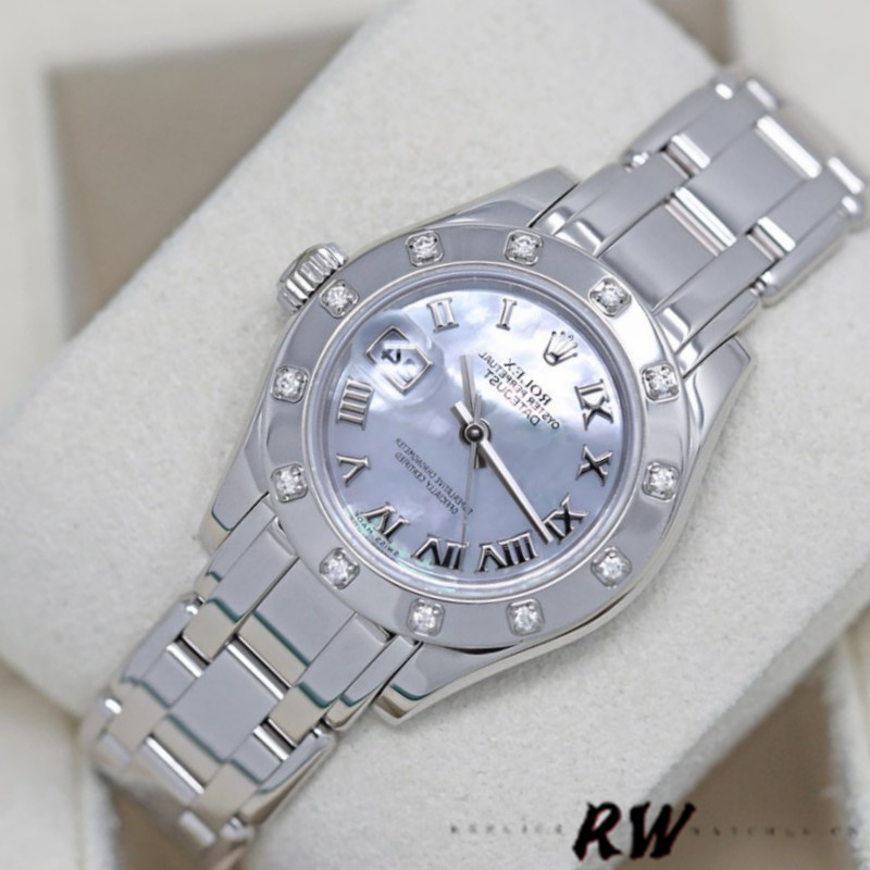 【Super Clone】Rolex Pearlmaster 80319 MOP Roman Dial 29MM Lady Replica Watch