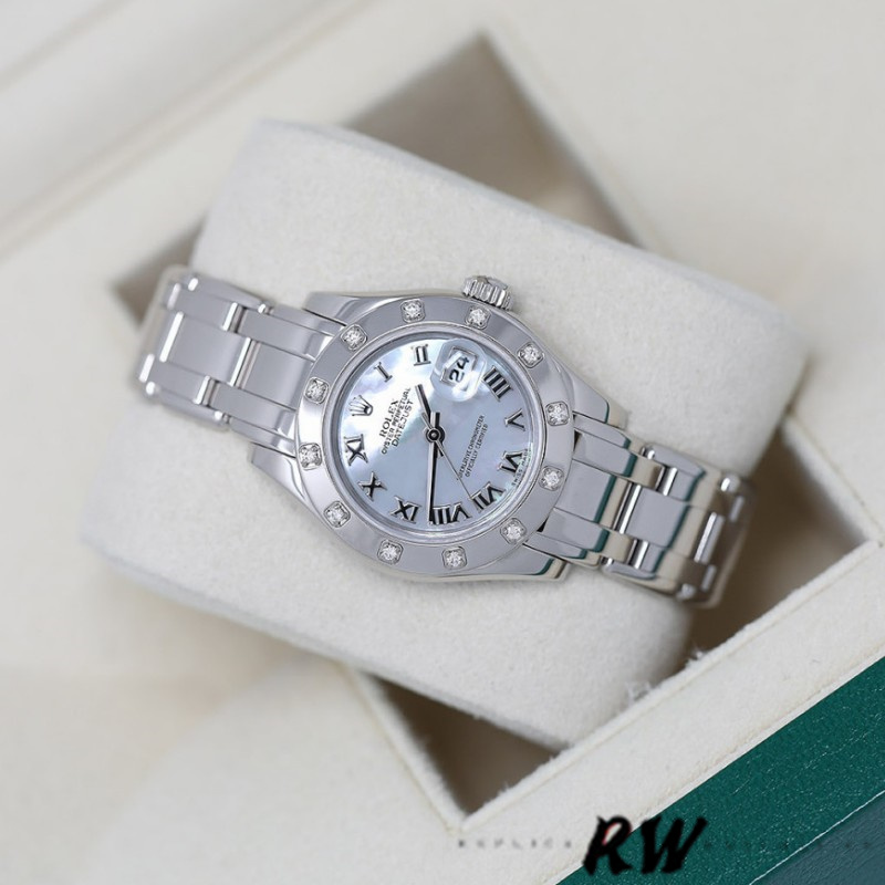 【Super Clone】Rolex Pearlmaster 80319 MOP Roman Dial 29MM Lady Replica Watch