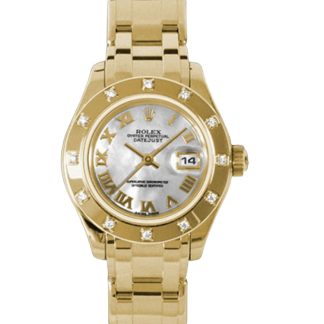 【Super Clone】Rolex Pearlmaster 80318 White MOP Dial 29MM Lady Replica Watch
