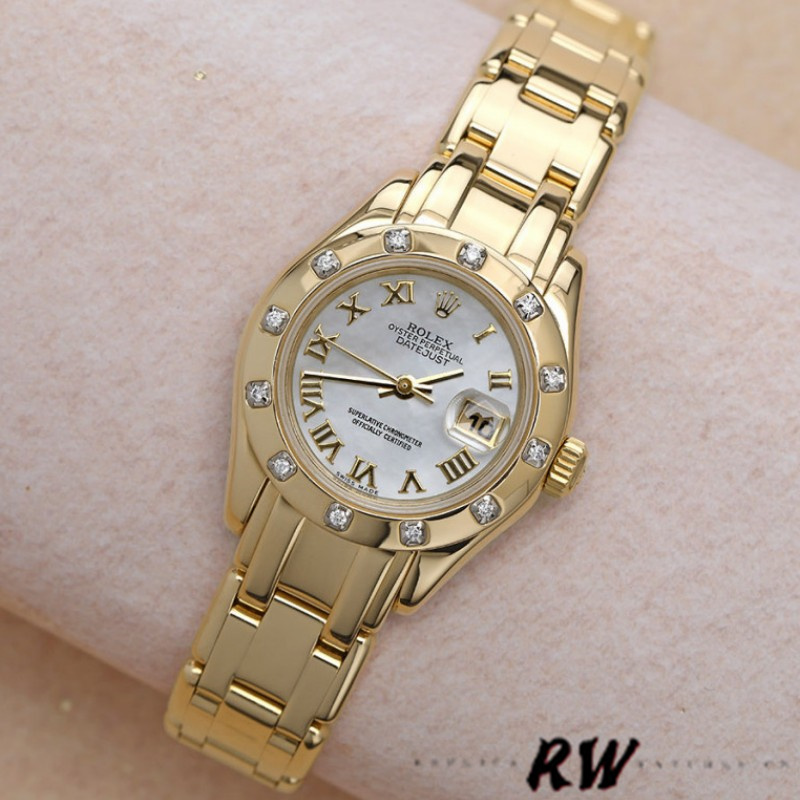 【Super Clone】Rolex Pearlmaster 80318 White MOP Dial 29MM Lady Replica Watch