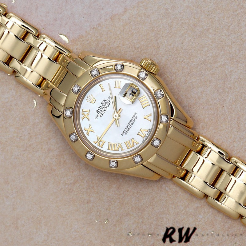【Super Clone】Rolex Pearlmaster 80318 White MOP Dial 29MM Lady Replica Watch