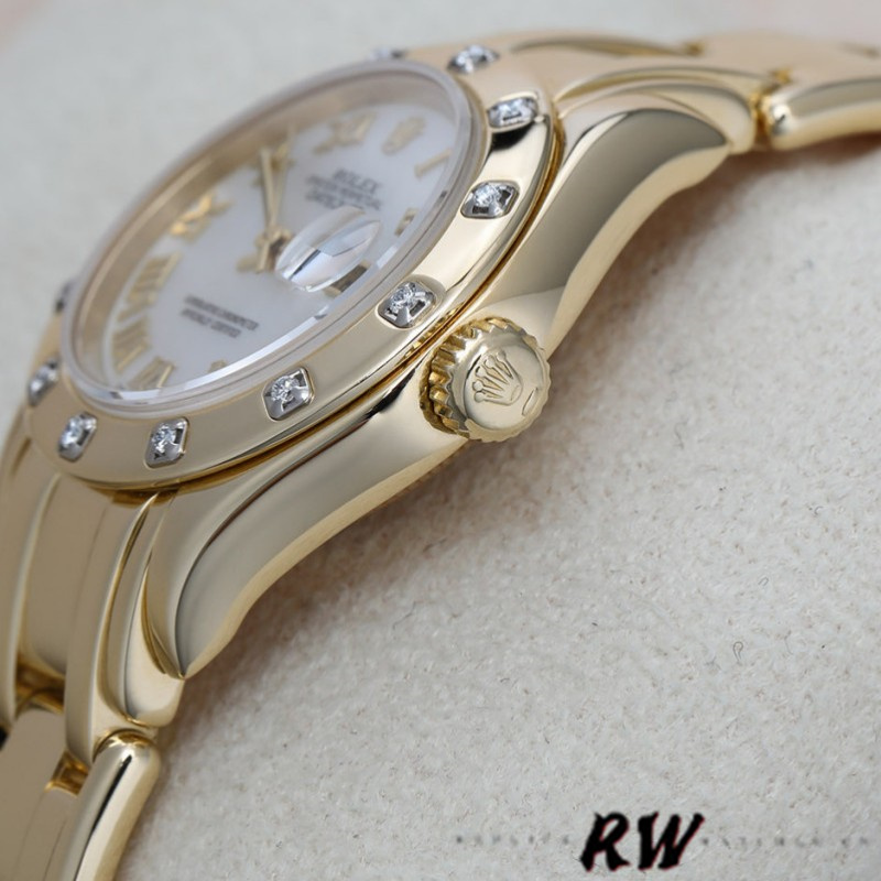 【Super Clone】Rolex Pearlmaster 80318 White MOP Dial 29MM Lady Replica Watch