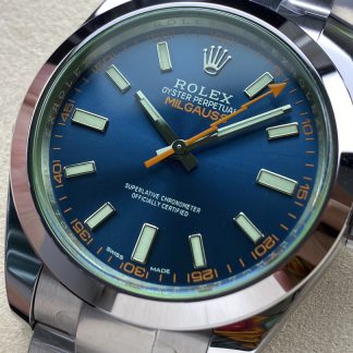 【Super Clone】Rolex Milgauss 116400GV Stainless Steel Z-blue Dial 40mm Mens Replica Watch