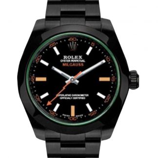 【Super Clone】Rolex Milgauss 116400GV Green Crystal Stainless Steel/PVD Black Dial 40MM Mens Replica Watch