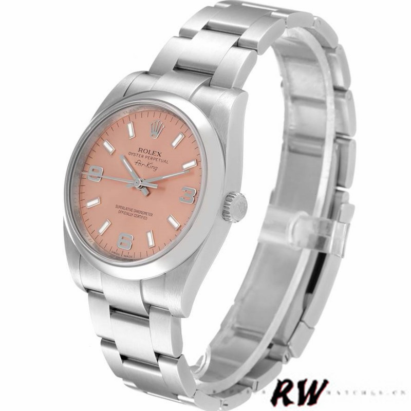 【Super Clone】Rolex Oyster Perpetual Air-King 114200 Salmon Dial 34mm Unisex Replica watch