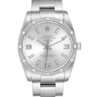 【Super Clone】Rolex Oyster Perpetual Air King 114210 Silver Dial 34mm Unisex replica watch