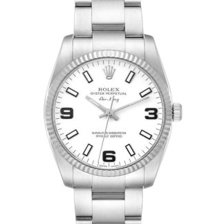 【Super Clone】Rolex Oyster Perpetual Air-King 114234 White Arabic Dial 34mm Unisex Replica Watch
