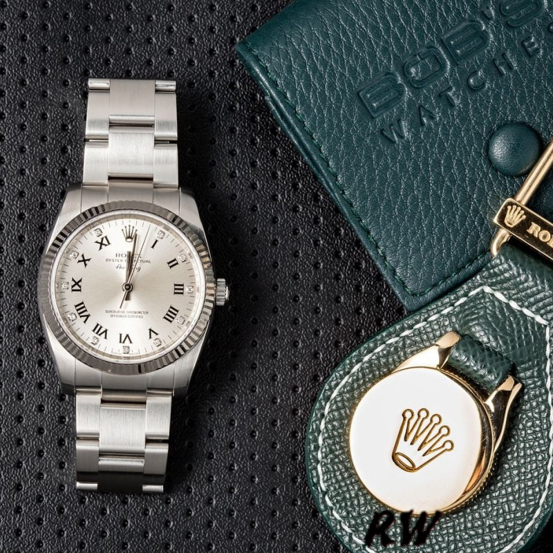 【Super Clone】Rolex Oyster Perpetual Air-King 114234 Silver Roman Diamond Dial 34mm Replica Watch