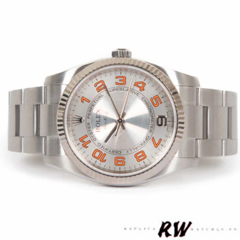 【Super Clone】Rolex Oyster Perpetual Air-King 114200 Concentric Silver Dial 34mm Unisex Replica watch
