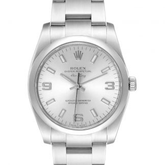 【Super Clone】Rolex Oyster Perpetual Air-King 114200 Silver Arabic Dial 34mm Unisex Replica watch