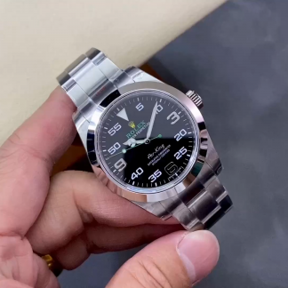 【Super Clone】Rolex Air-King Stainless Steel Black Arabic Dial 116900 40mm Mens Replica Watch