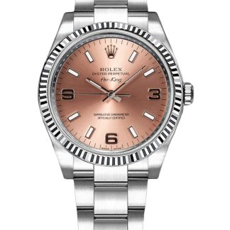 【Super Clone】Rolex Oyster Perpetual Air-King 114234 Pink Dial 34mm Unisex Replica Watch