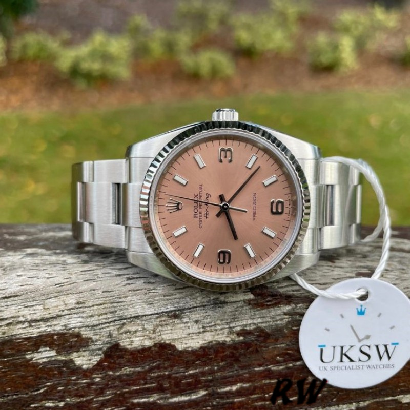 【Super Clone】Rolex Oyster Perpetual Air-King 114234 Pink Dial 34mm Unisex Replica Watch