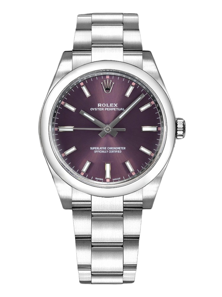 【Super Clone】Rolex Oyster Perpetual Air-King 114200 Grape Red Index Dial 34mm Unisex Replica watch